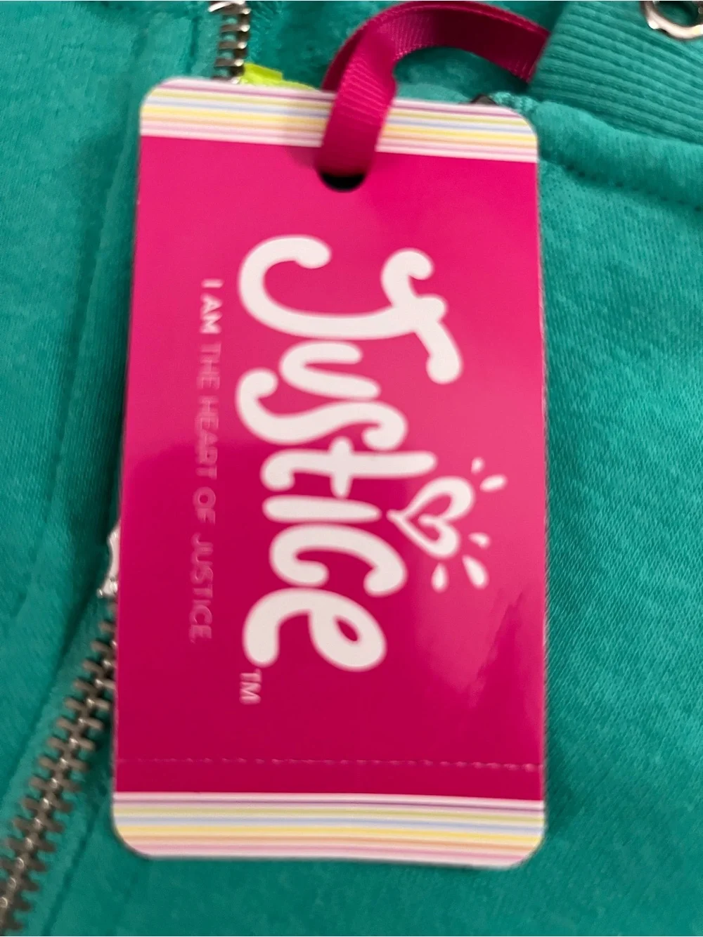 Justice Girls Teal, Mint & Yellow Hooded Pullover